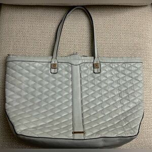 Rebecca Minkoff Light Blue Quilted Leather Tote Bag, 17 x 12 x 6